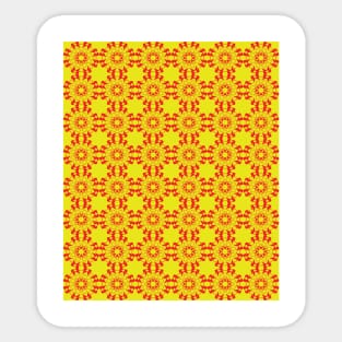 Vintage Yellow Mandala Pattern Sticker